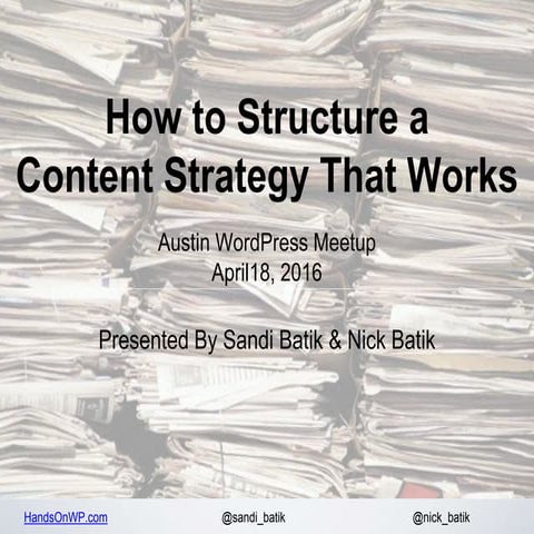 How to structure a content strategy that works