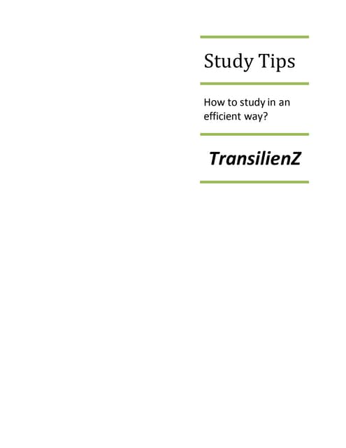 How to study in an efficient way