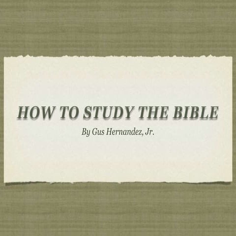 How to study the bible and lead a bible study