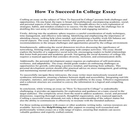 How To Succeed In College Essay.pdf