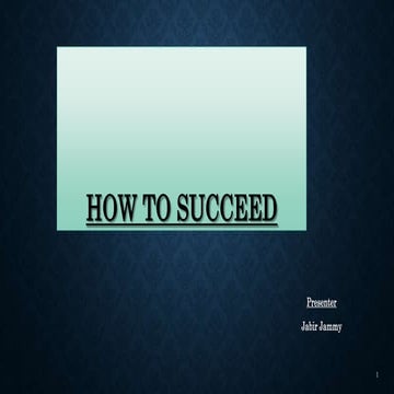 How to succeed in life/ career
