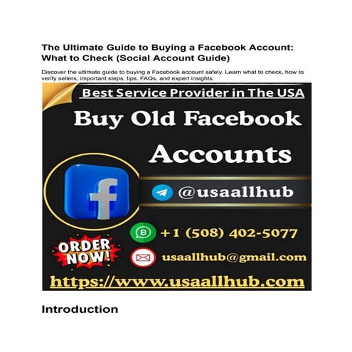 How to Successfully Buy, Old Facebook Account.pdf