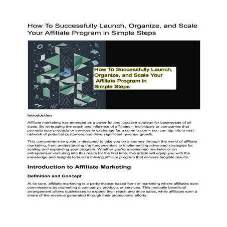 How To Successfully Launch, Organize, and Scale Your Affiliate Program in Sim...
