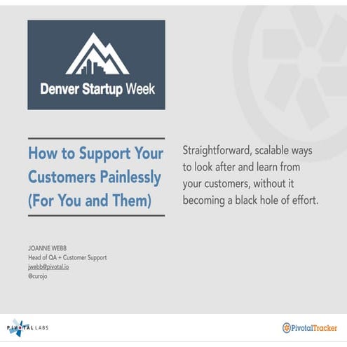 How to support your customers painlessly (for you and them)  - Denver Startup...