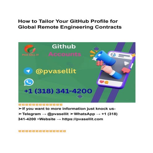 How to Tailor Your GitHub Profile for Global Remote Engineering ...