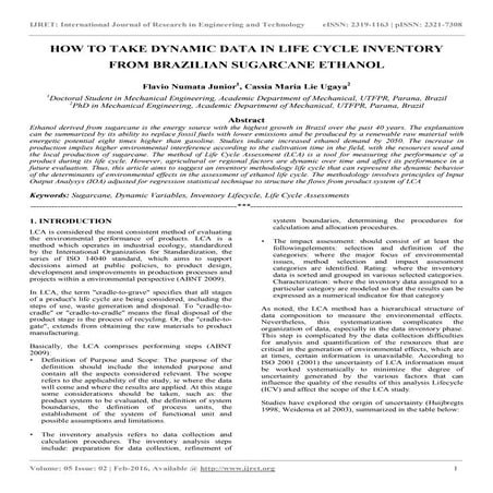 How to take dynamic data in life cycle inventory from brazilian sugarcane eth...