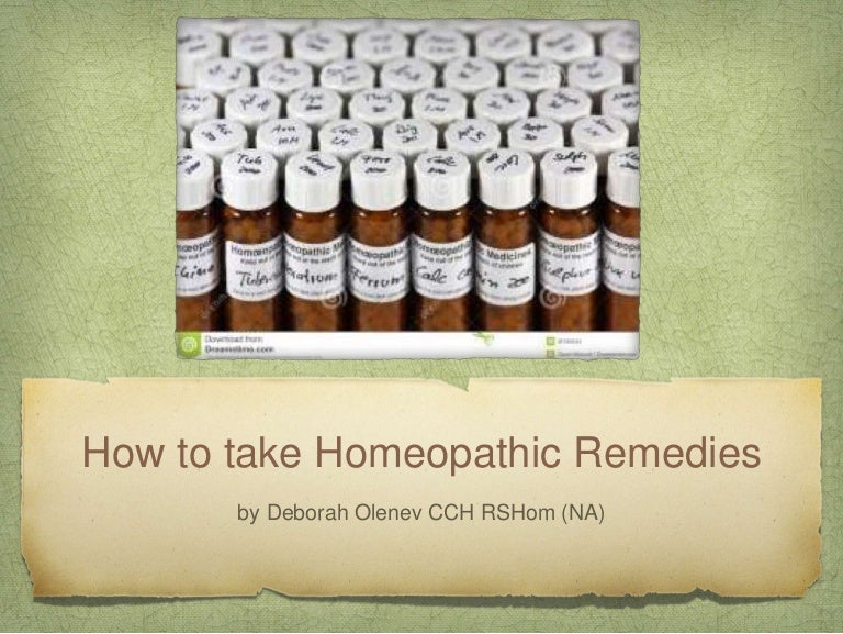 How to Take Homeopathic Remedies