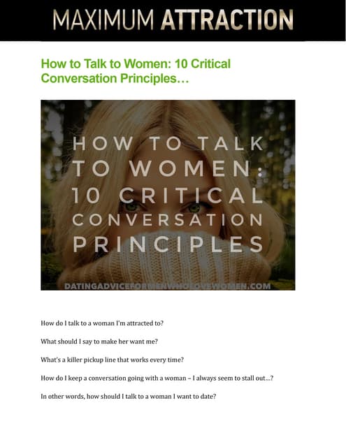 How to talk to women   10 critical conversation principles