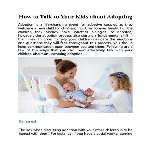 How to Talk to Your Kids about Adopting