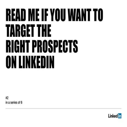 How to target right prospects on linkedin