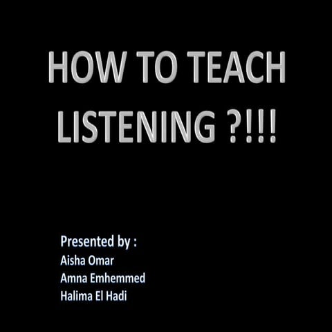 How to teach listening2