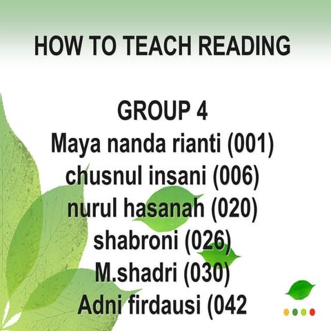 How to teach reading