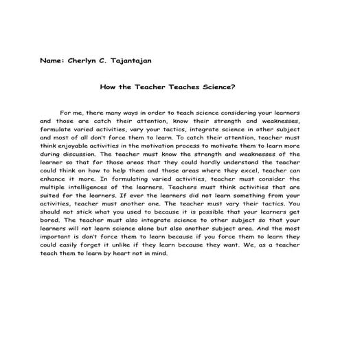 How to teach science