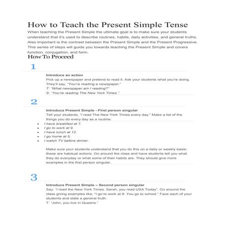 How to teach the present simple tense