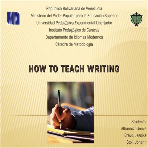 How To Teach Writing