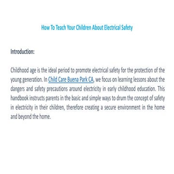 How To Teach Your Children About Electrical Safety | PPTX