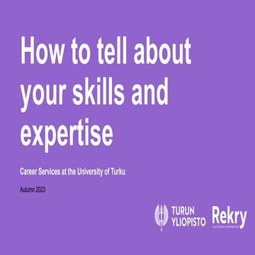 How to tell about your skills and expertise