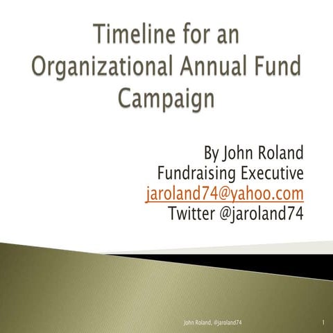 How to timeline for annual fund