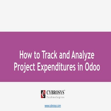 How to track and analyse project expenditures in odoo