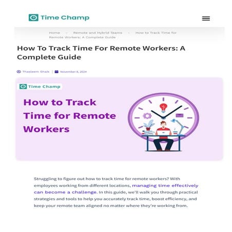 How to Track Time for Remote Workers: A Complete Guide