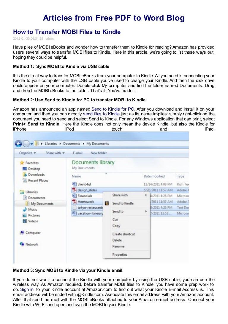 kindle transfer email