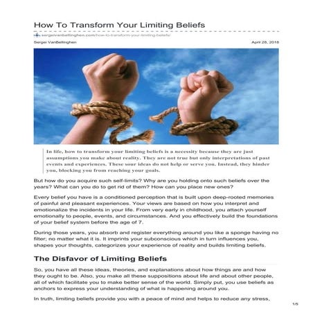 How to transform your limiting beliefs