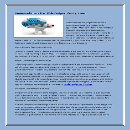 Howto trasformarsi in un web