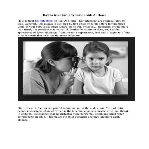 How to treat ear infections in kids at home
