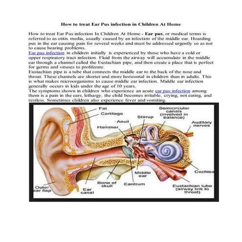 How to treat ear pus infection in children at home