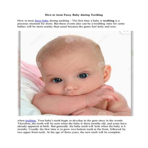 How to treat fussy baby during teething