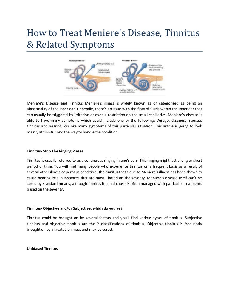 Meniere's Disease Treatment
