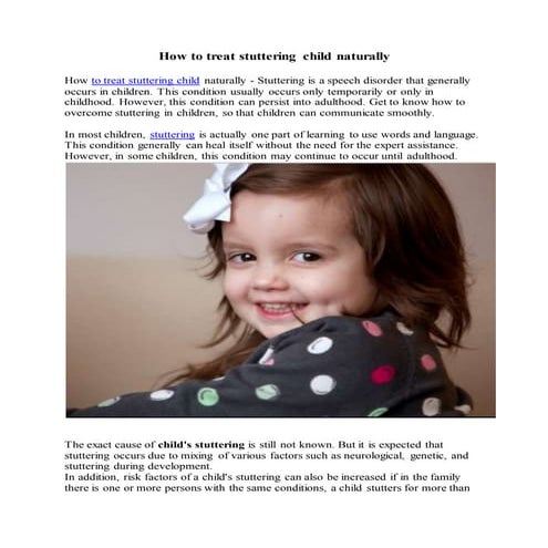 How to treat stuttering child naturally