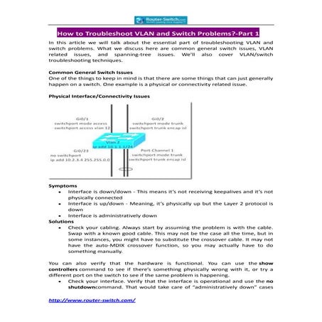 How to Troubleshooting VLAN Switch Problems-Part1