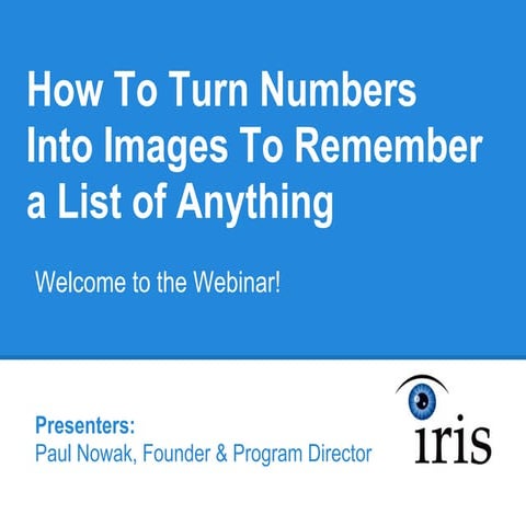 Memory Improvement Course: How to Turn Numbers into Images to Remember