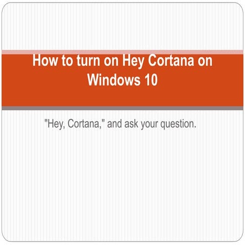 How to turn on hey cortana on windows 10