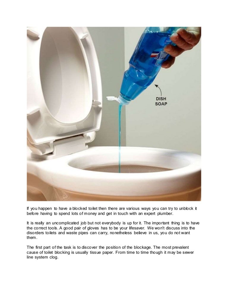 unblock toilet with mop and plastic bag