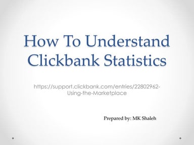 How to understand clickbank statistics
