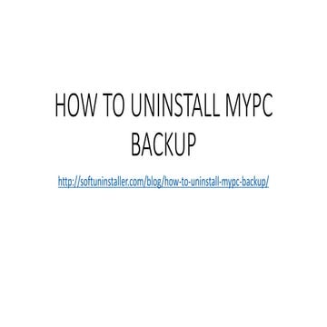 How to uninstall mypc backup