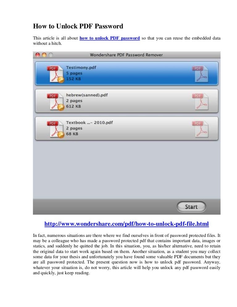 How to unlock pdf password