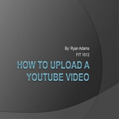 How to upload a you tube video