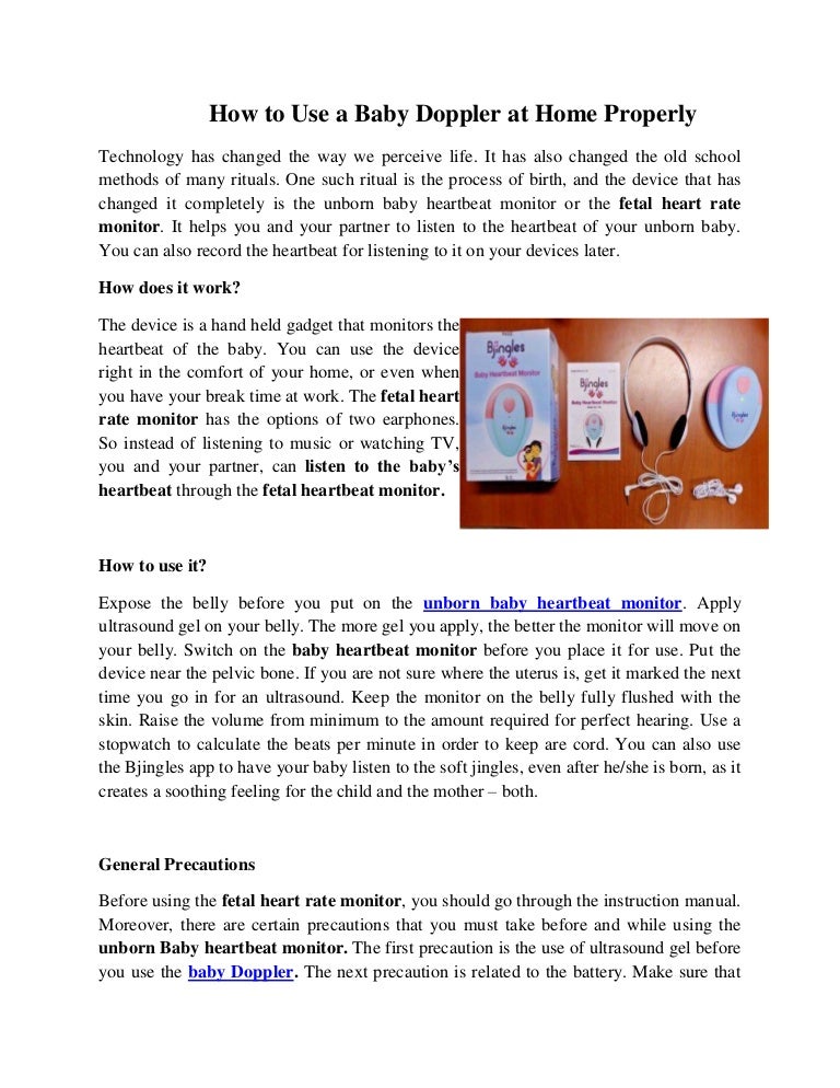 Know How To Use A Baby Doppler At Home Properly Bjingles