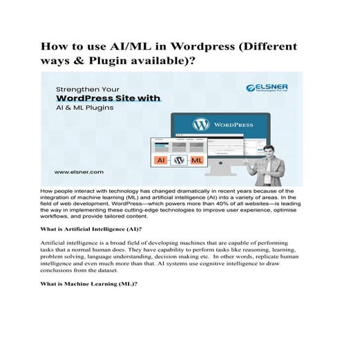 How to use AI/ML in WordPress (Different ways & Plugin available)
