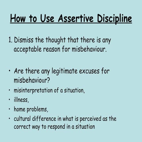 How to use assertive discipline
