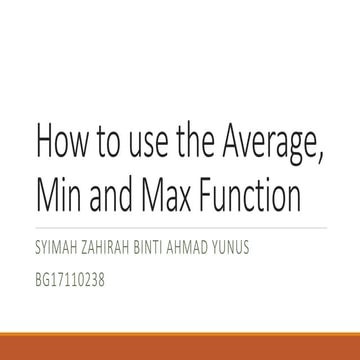 How to use average, min and max | PPT
