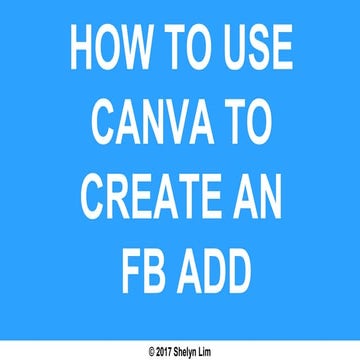 How to use canva to create an fb ad shelyn lim