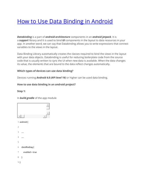 How to use data binding in android