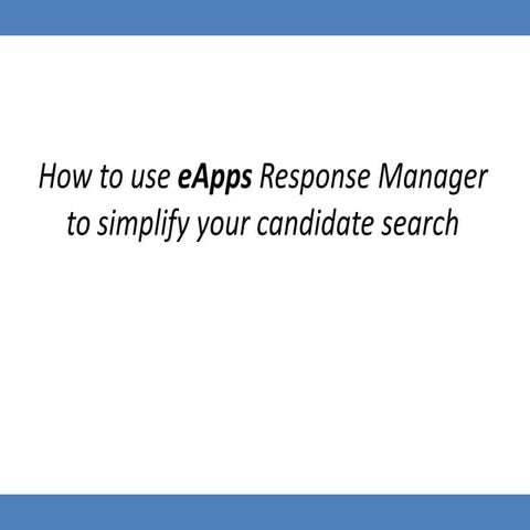 How to use e apps response manager to make