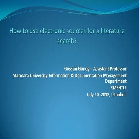 How to use electronic sources for a literature