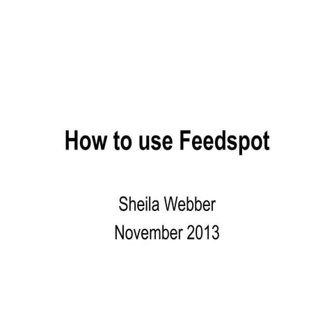How to use Feedspot