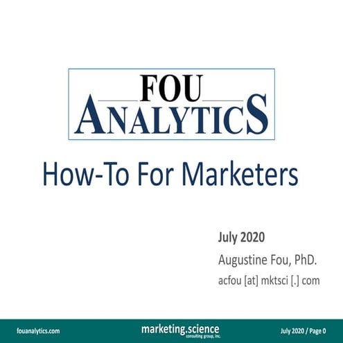 How to Use FouAnalytics   For Marketers